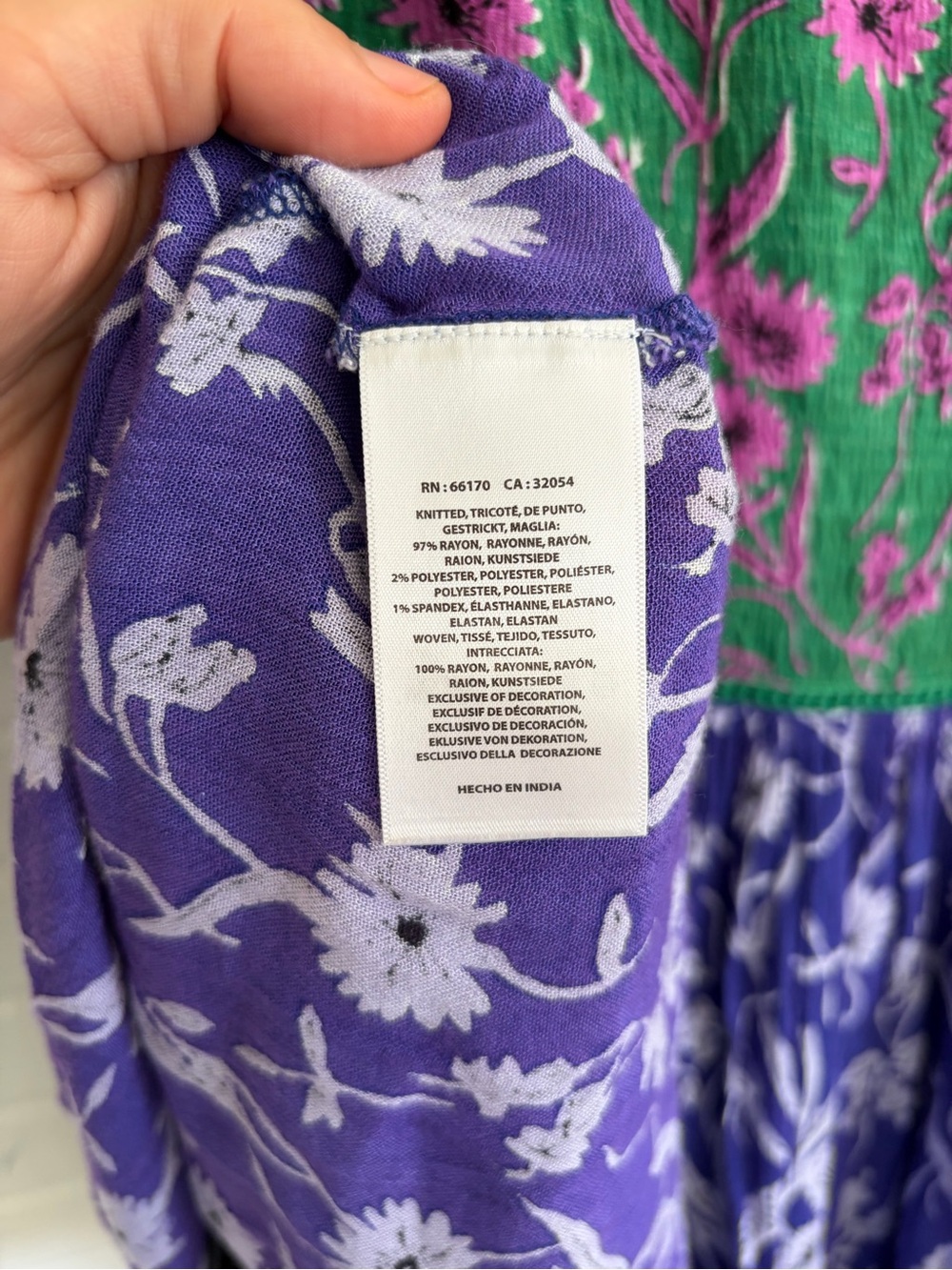 Anthropologie Akemi + Kin Veria Tunic in Green & Blue Floral Print, SZ S - Picture 9 of 10